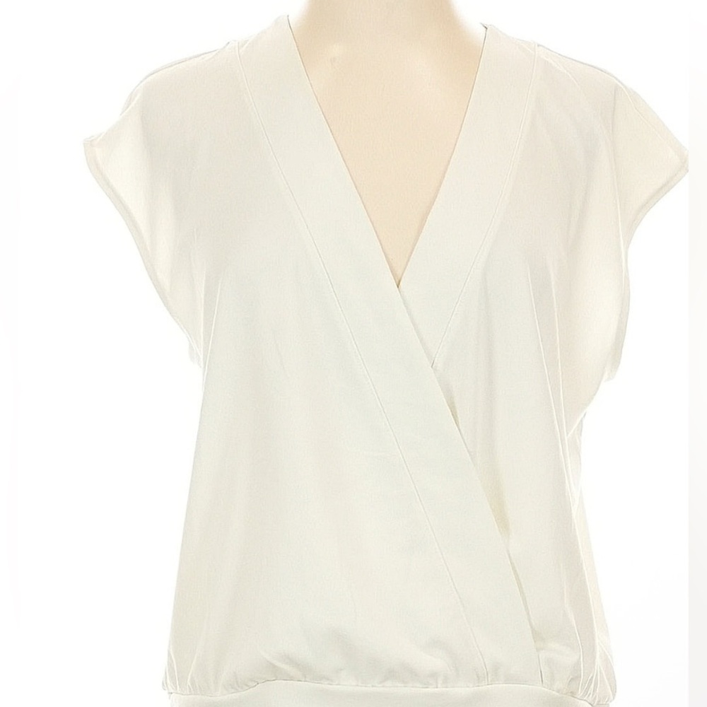 Banana Republic Cream Cap Sleeve Wrap Blouse